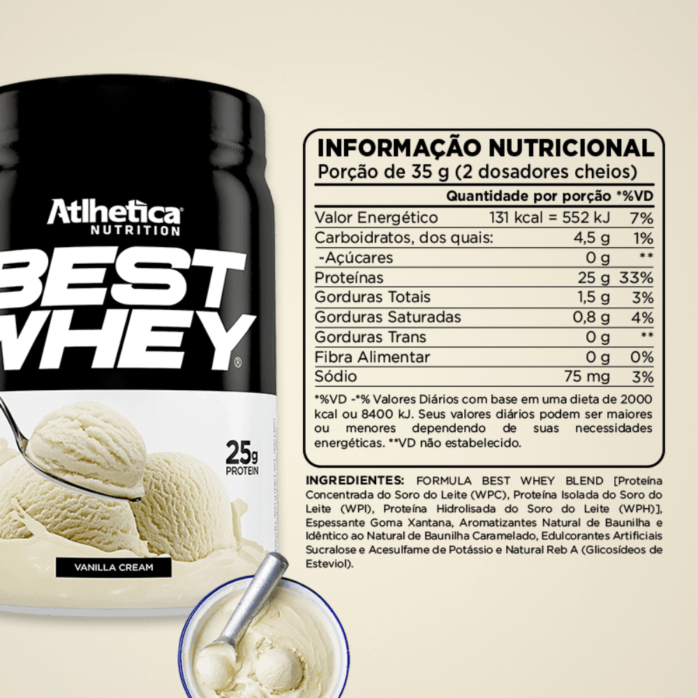 Best Whey Protein Vanilla Cream Atlhetica Nutrition 450g