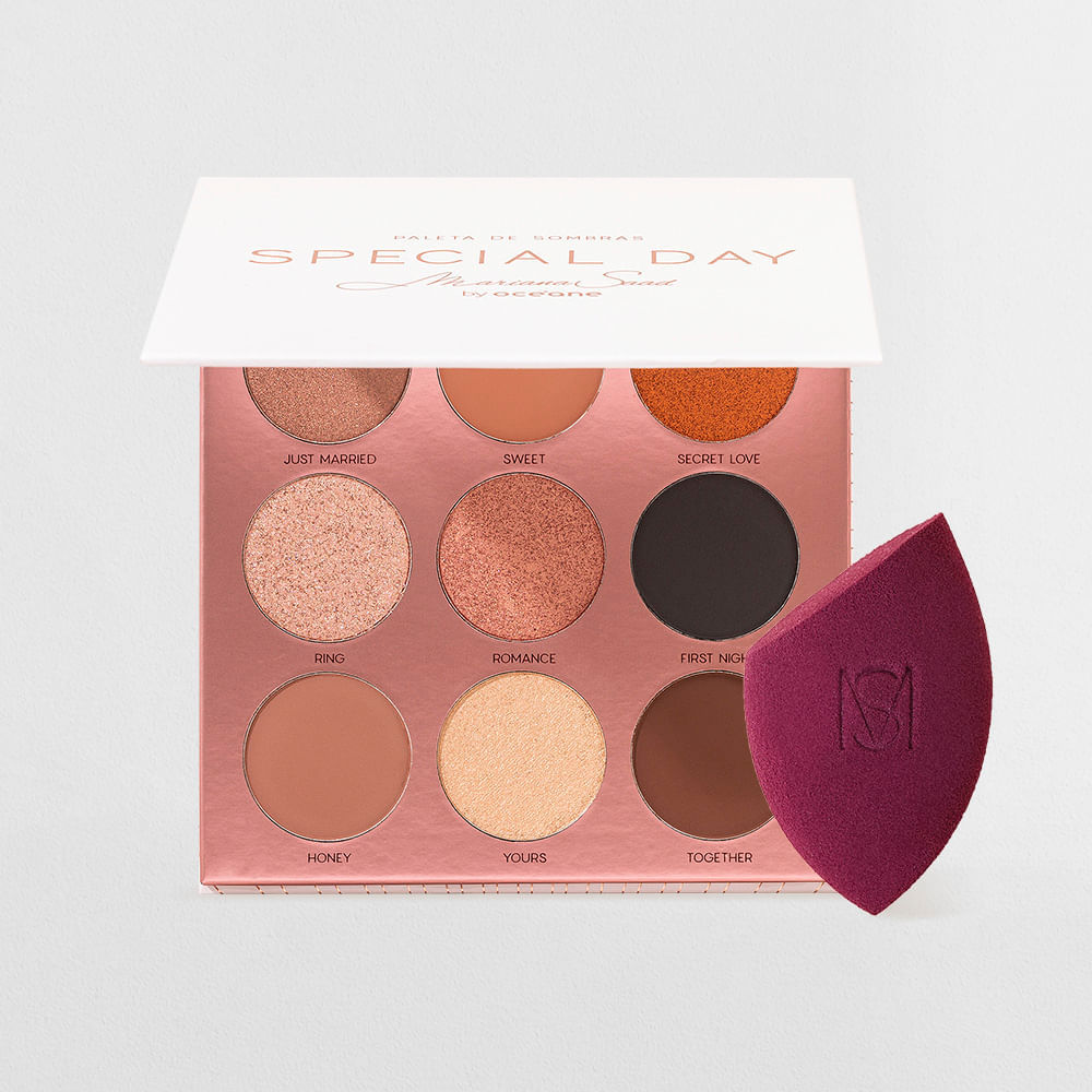 Kit Mariana Saad By Océane Paleta De Sombras + Esponja De Maquiagem Flat Blend