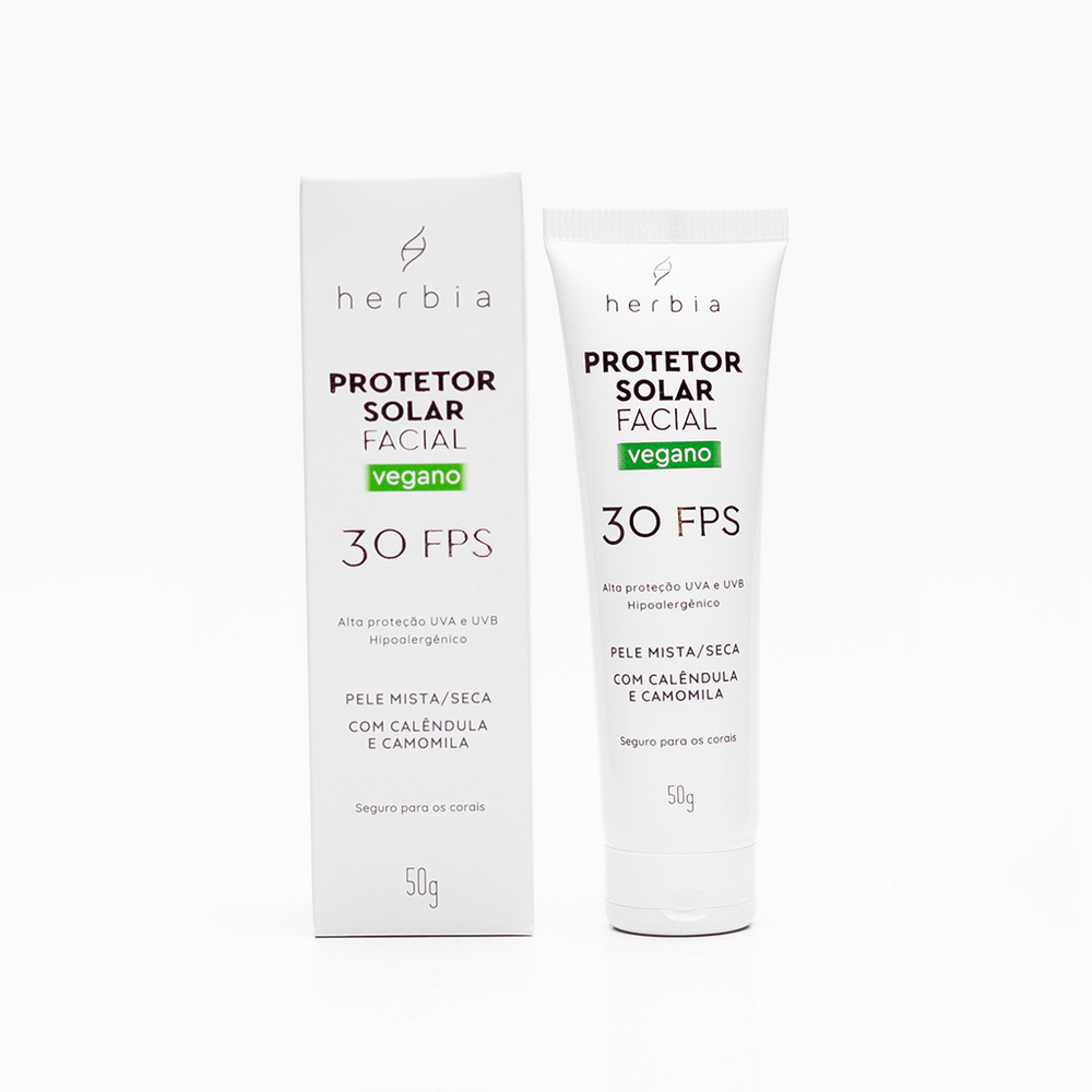 Protetor Solar Facial Herbia FPS30 Pele Mista/Seca 50g