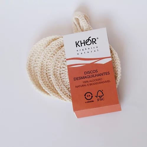 Kit 3 Discos Demaquilantes Reutilizáveis Khor Cosmetics
