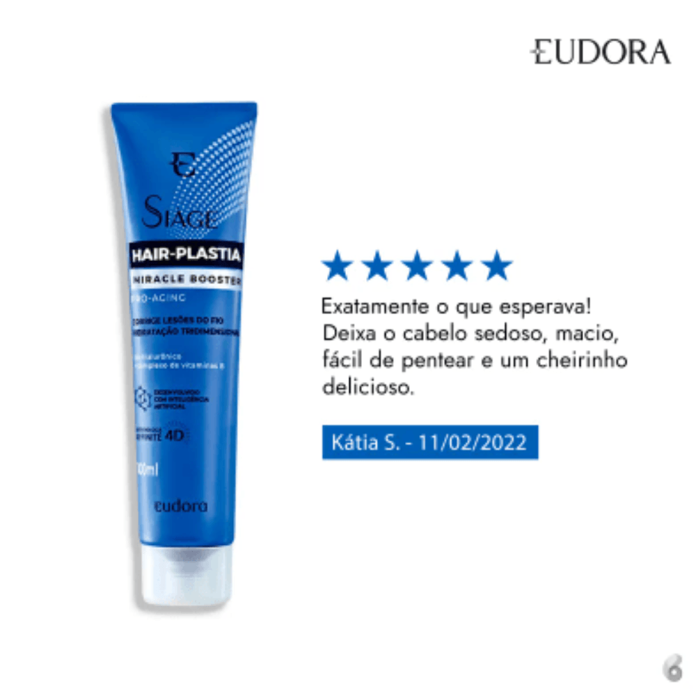 Tratamento Capilar Eudora Siàge Hair-Plastia Miracle Booster Pro-Aging 100Ml