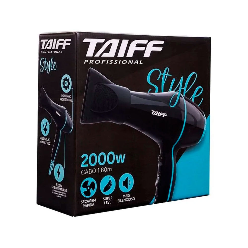 Secador De Cabelo Taiff 2000W Style Preto 220V