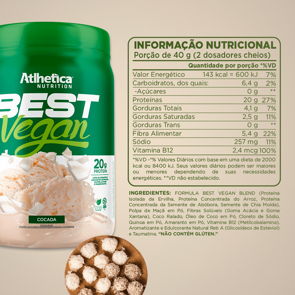 Best Vegan Protein Atlhetica Nutrition Cocada 500g