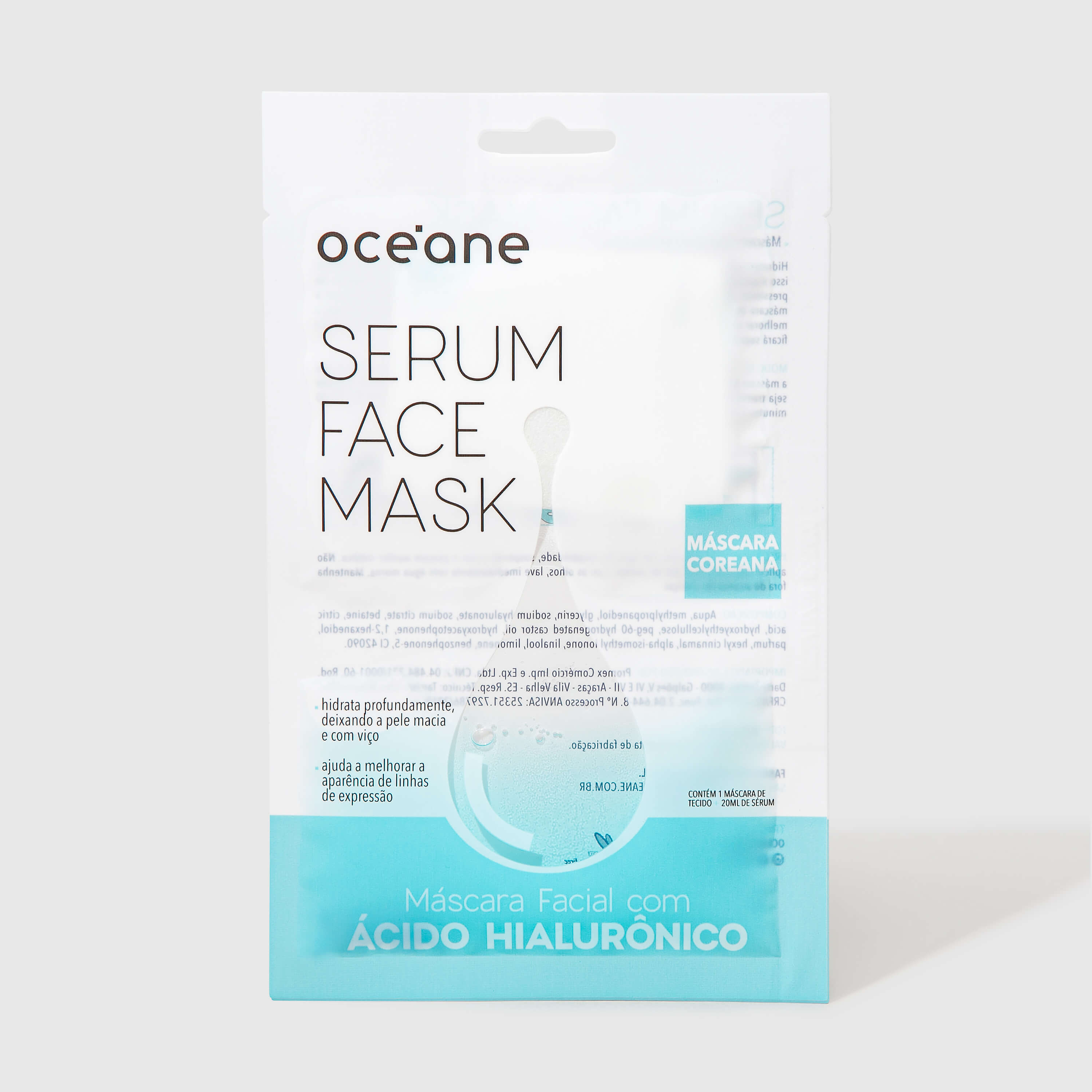 Kit Océane Sérum Facial Com Ácido Hialurônico + Máscara Facial