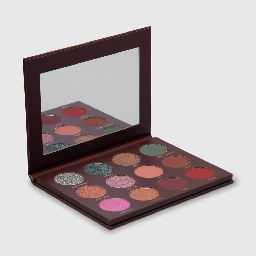 Kit Océane Paleta De Sombras 12 Shades + 2 Canetas Delineadoras Verde E Azul