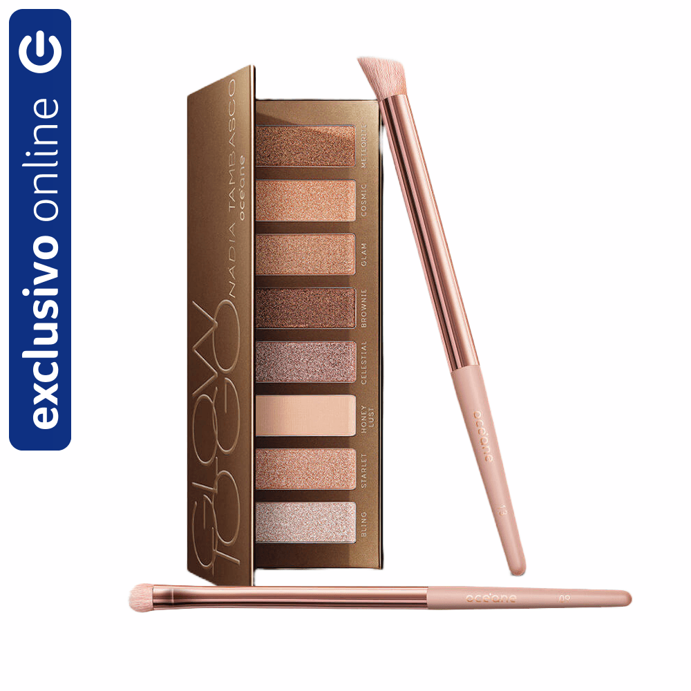 Kit Océane Paleta De Sombras Glow To Go + 2 Pincéis Para Sombras