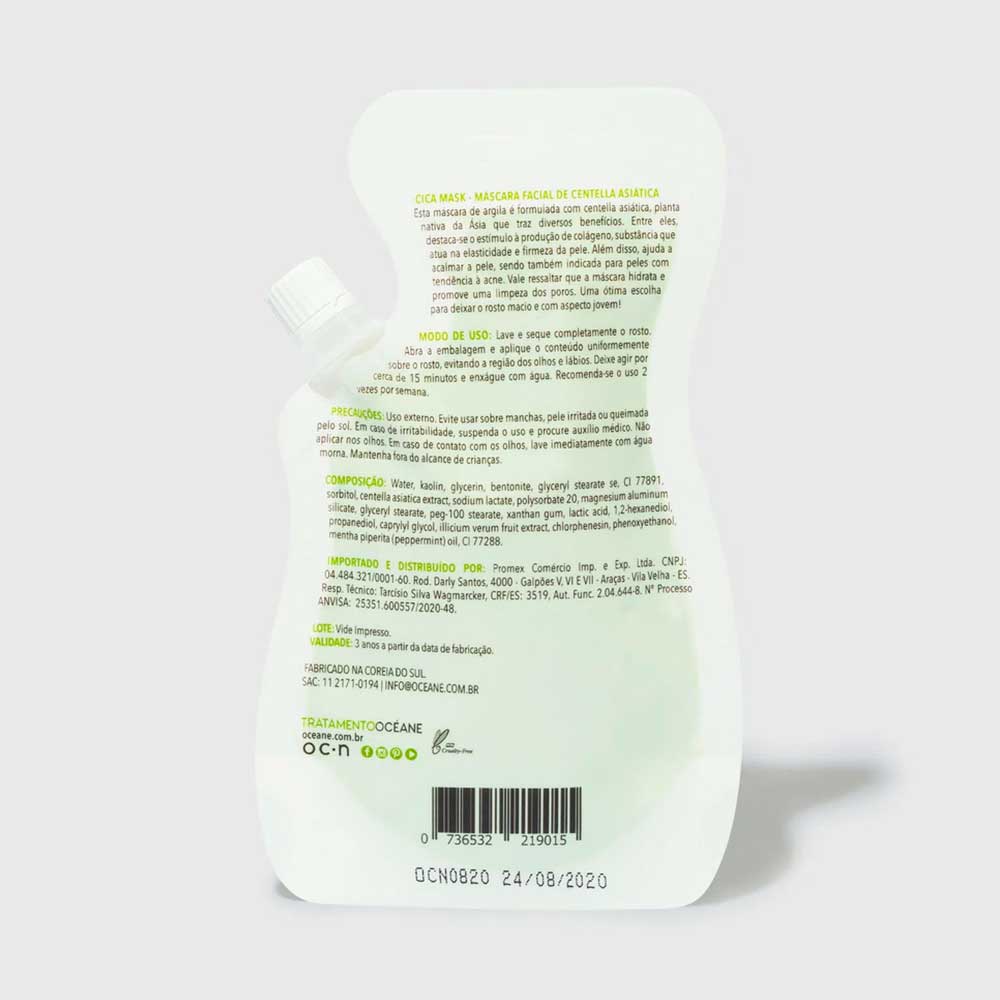 Máscara Facial de Argila com Centella Asiática Cica Mask Oceane 35ml