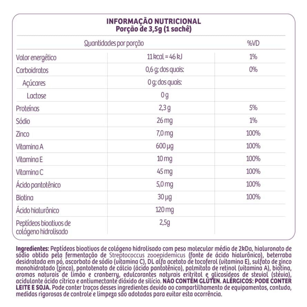 Hyaluronic Verisol® Cranberry com Limão 30 Un.