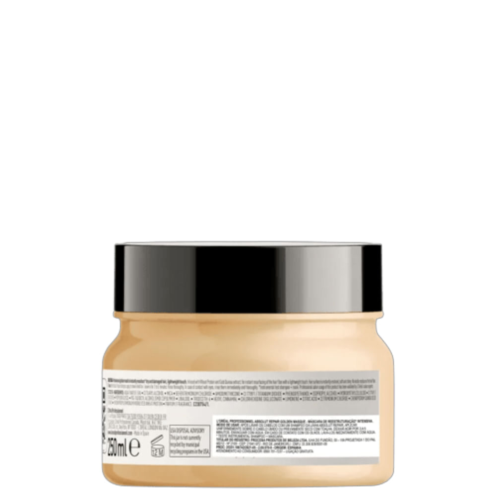 Máscara Capilar L'Oréal Professionnel Serie Expert Absolut Repair Gold Quinoa + Protein Golden Lightweight 250ml