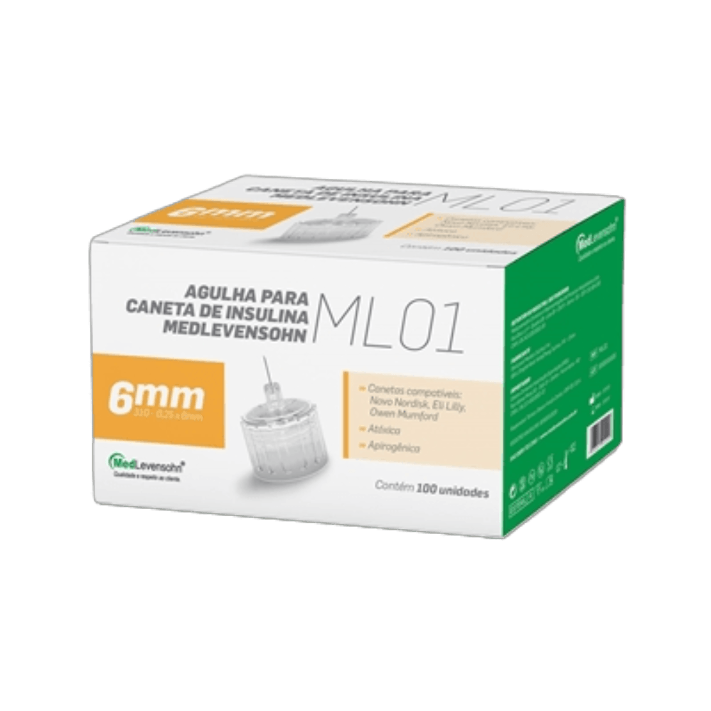 Kit com 2 Caixas Agulha Caneta Insulina 6mm MedLevensohn