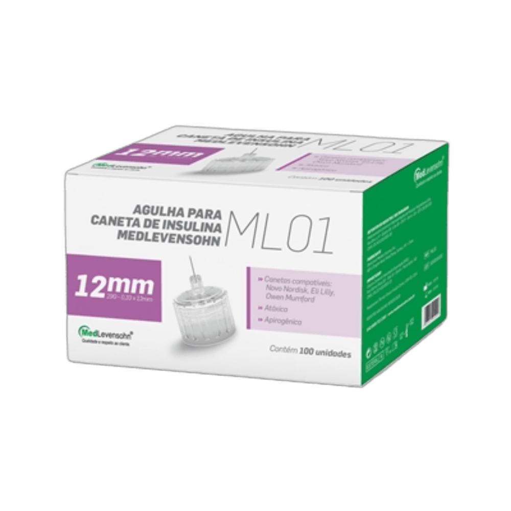 Kit com 2 Caixas Agulha Caneta Insulina 12mm MedLevensohn