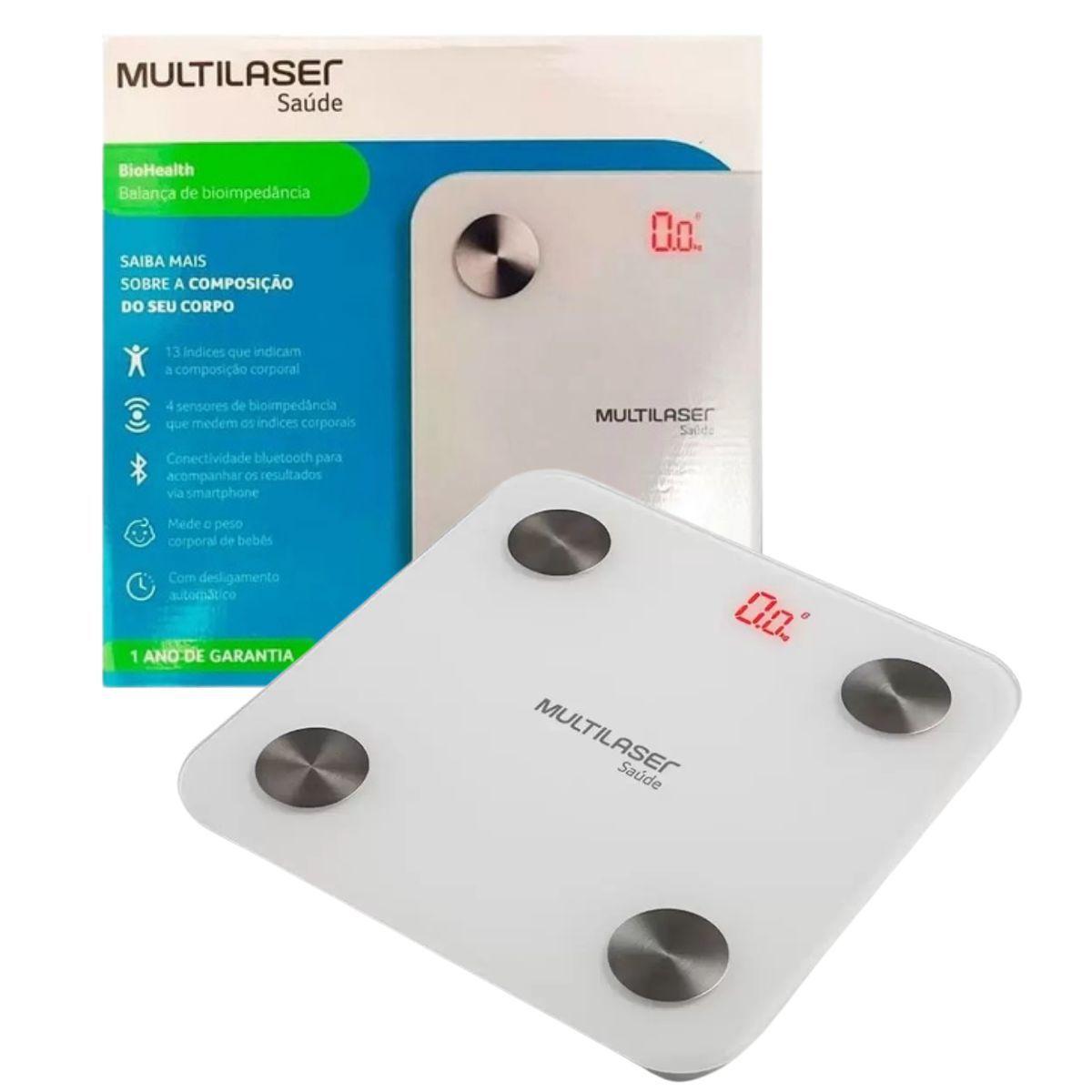 Balança Bluetooth Bioimpedância Multilaser BioHealth