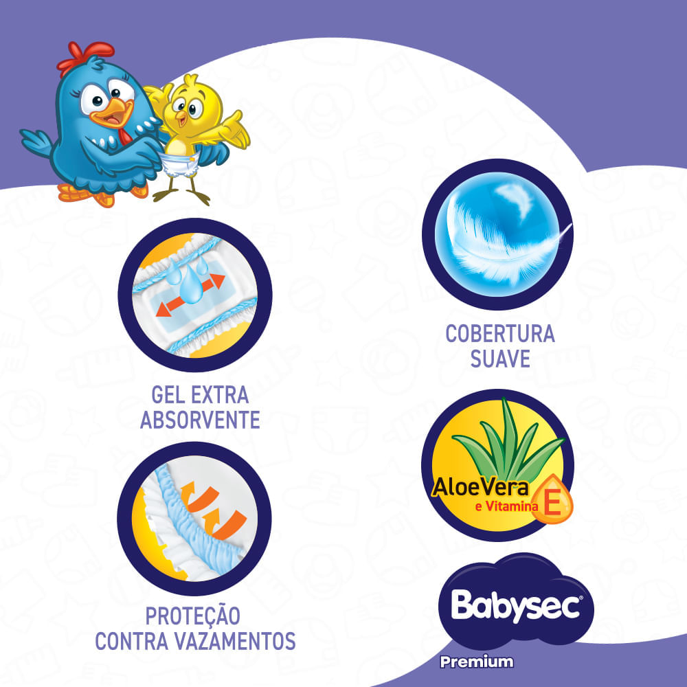 Fralda Babysec Galinha Pintadinha Premium XXG com 24 Unidades