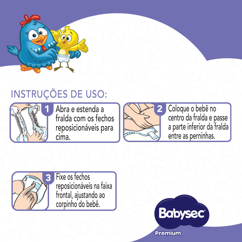 Kit Fralda Babysec Premium M com 108 Unidades