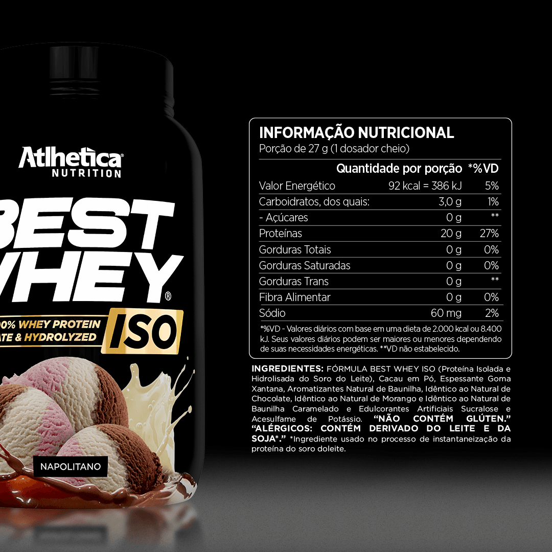 Best Whey Iso Protein Napolitano Atlhetica Nutrition 900g