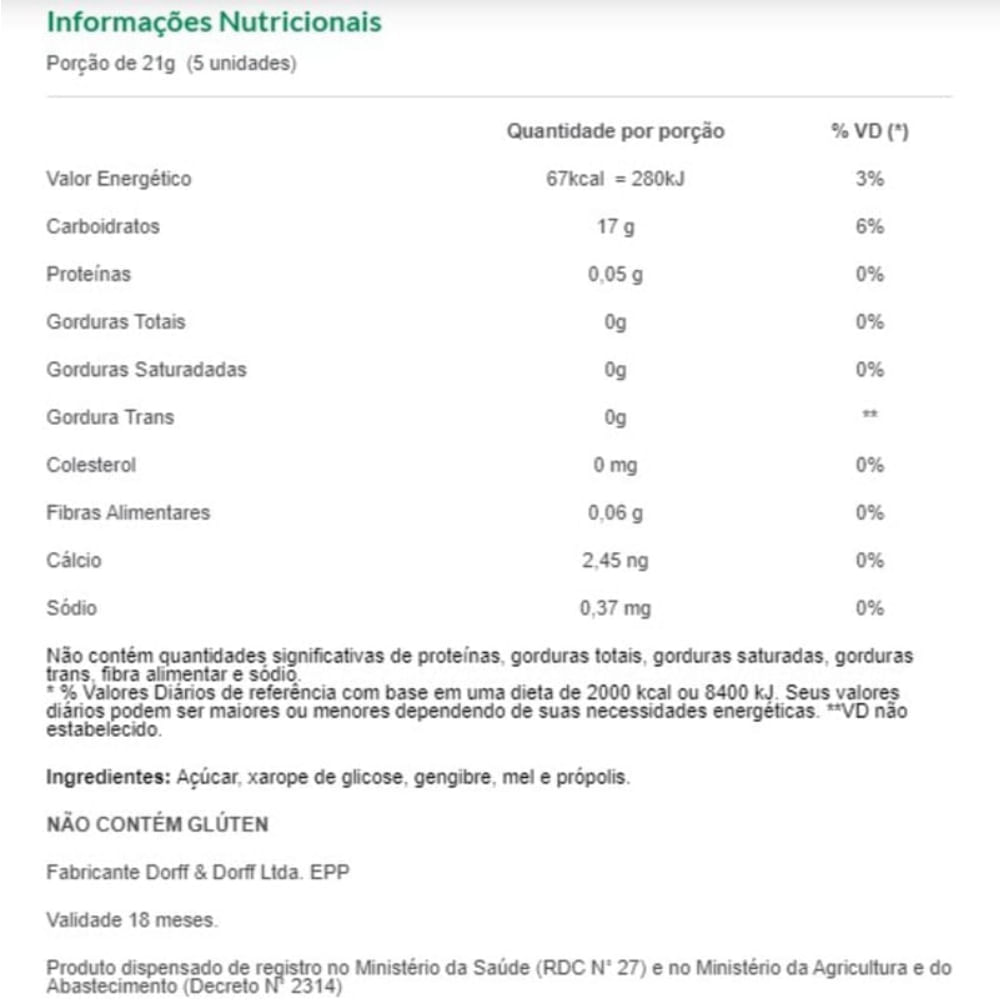 Bala de Gengibre Mel e Própolis Mundo Verde Seleção 40g