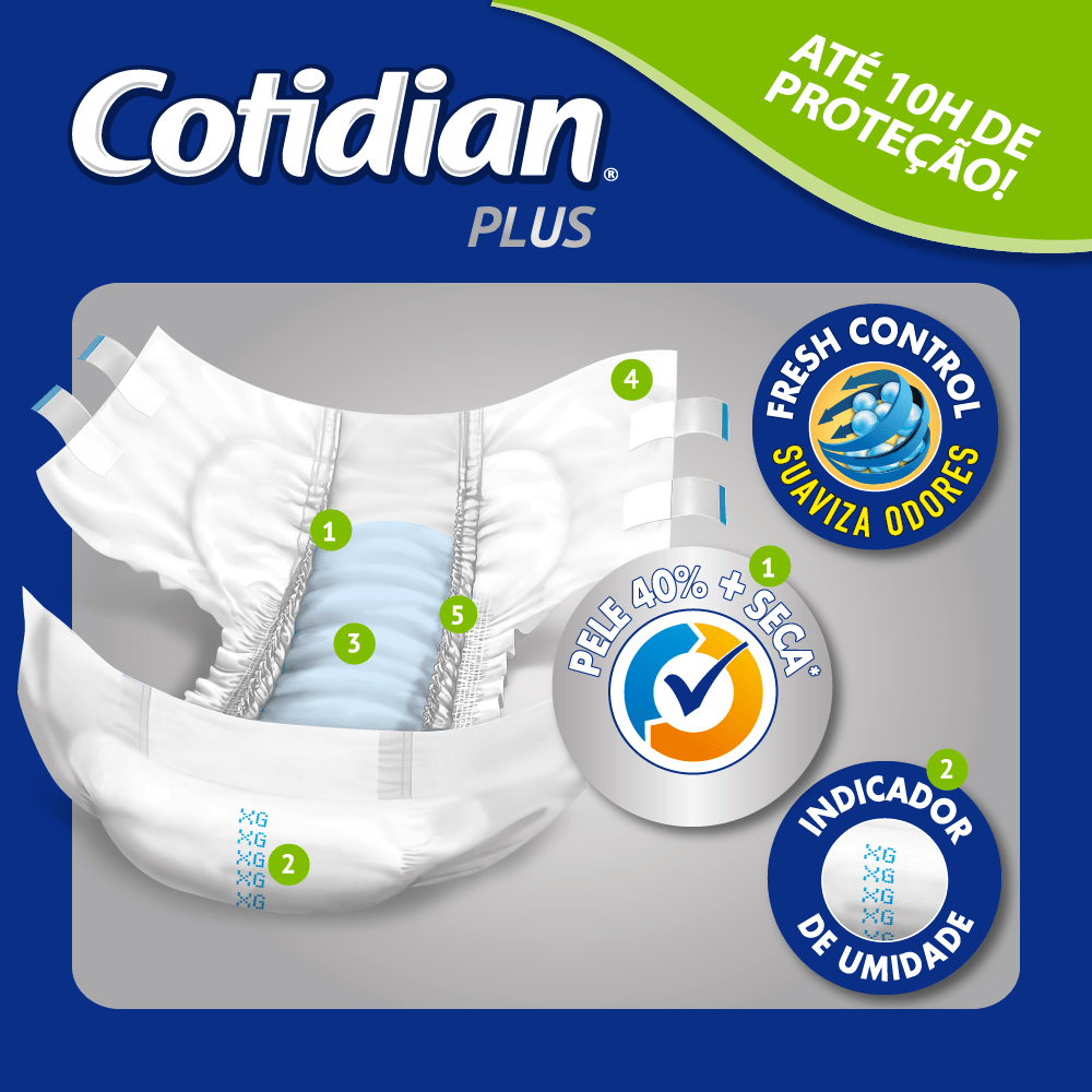 Fralda Cotidian Plus Xg 5x14 Unidades
