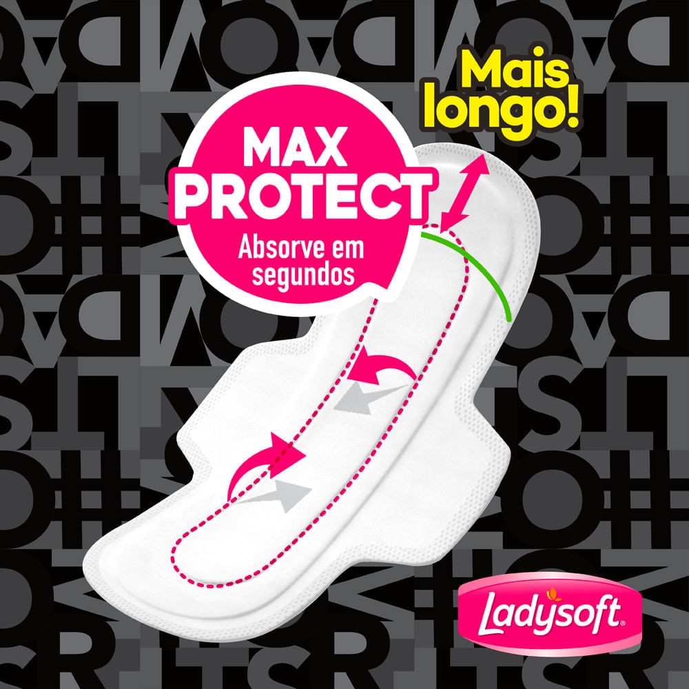 Kit Absorvente Ladysoft Noturno Suave Com Abas 48 Unidades
