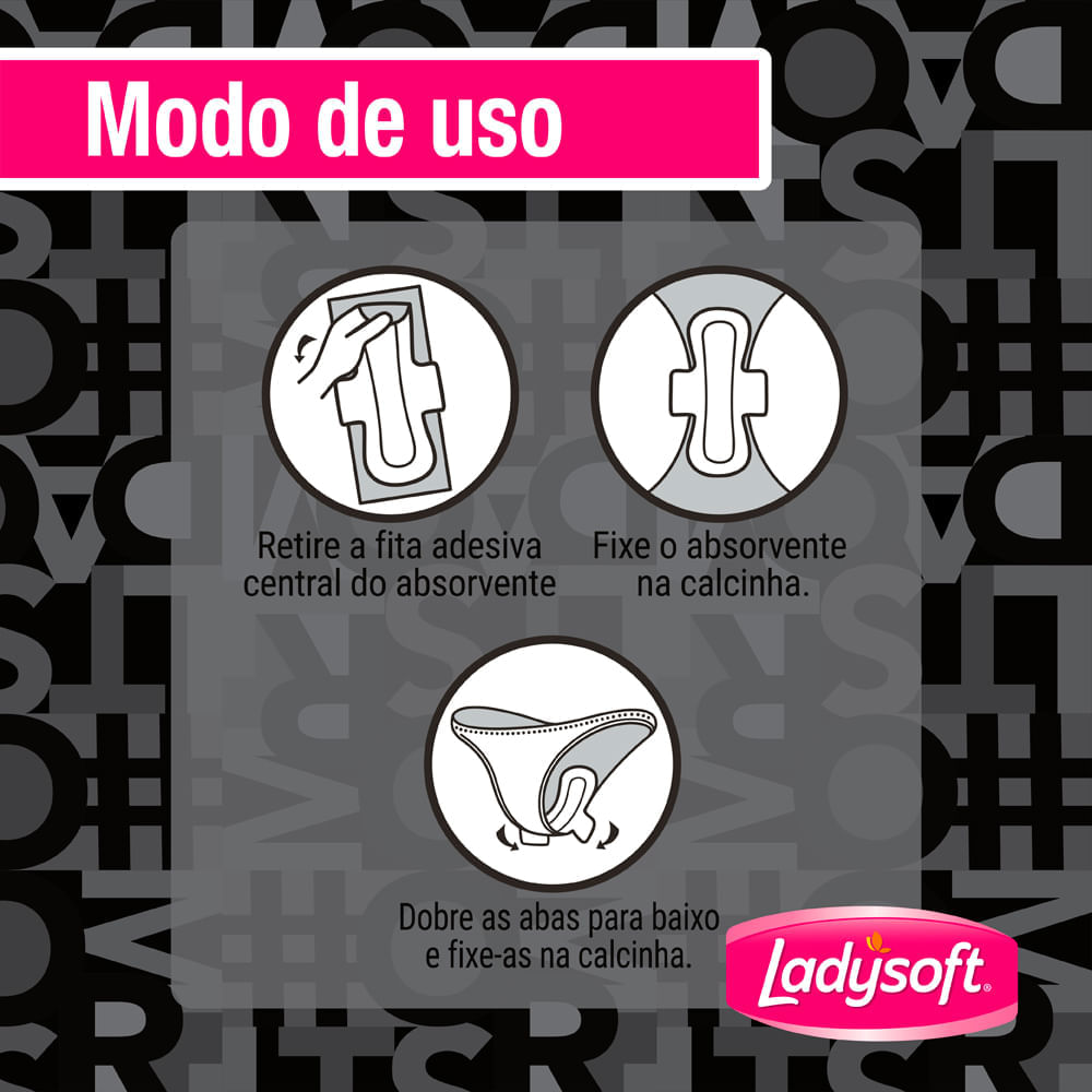 Kit Absorvente Ladysoft Noturno Suave Com Abas 48 Unidades