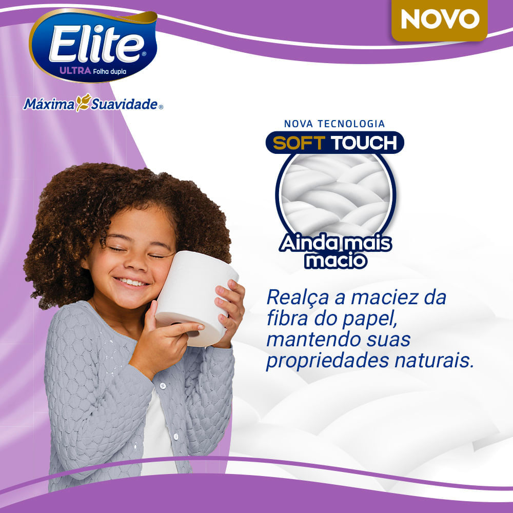 Papel Higiênico Folha Dupla 30m Elite com 16 Rolos