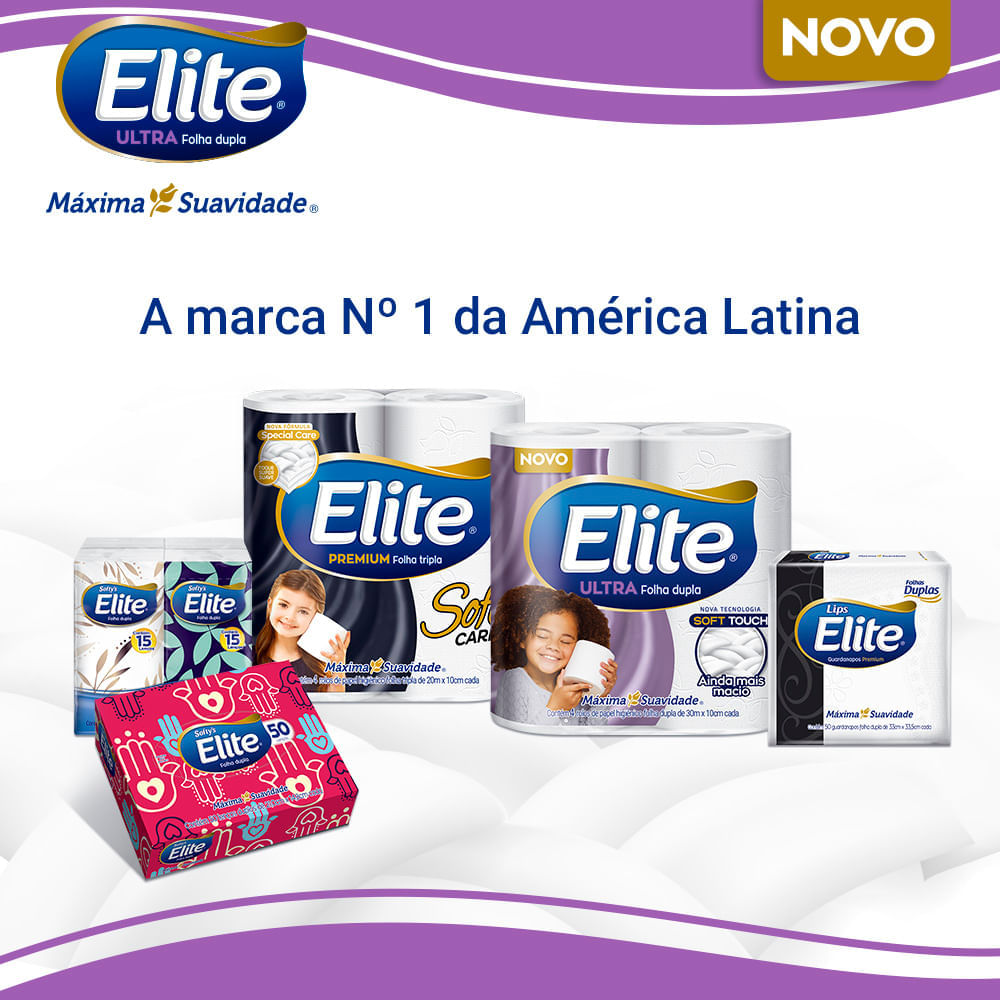 Papel Higiênico Folha Dupla 30m Elite com 16 Rolos