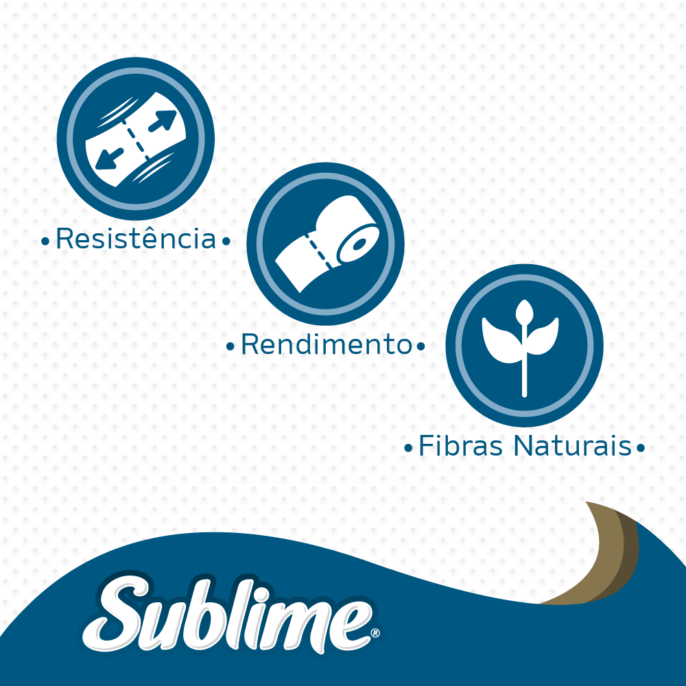 Papel Higiênico Folha Dupla 30m Sublime com 8 Rolos