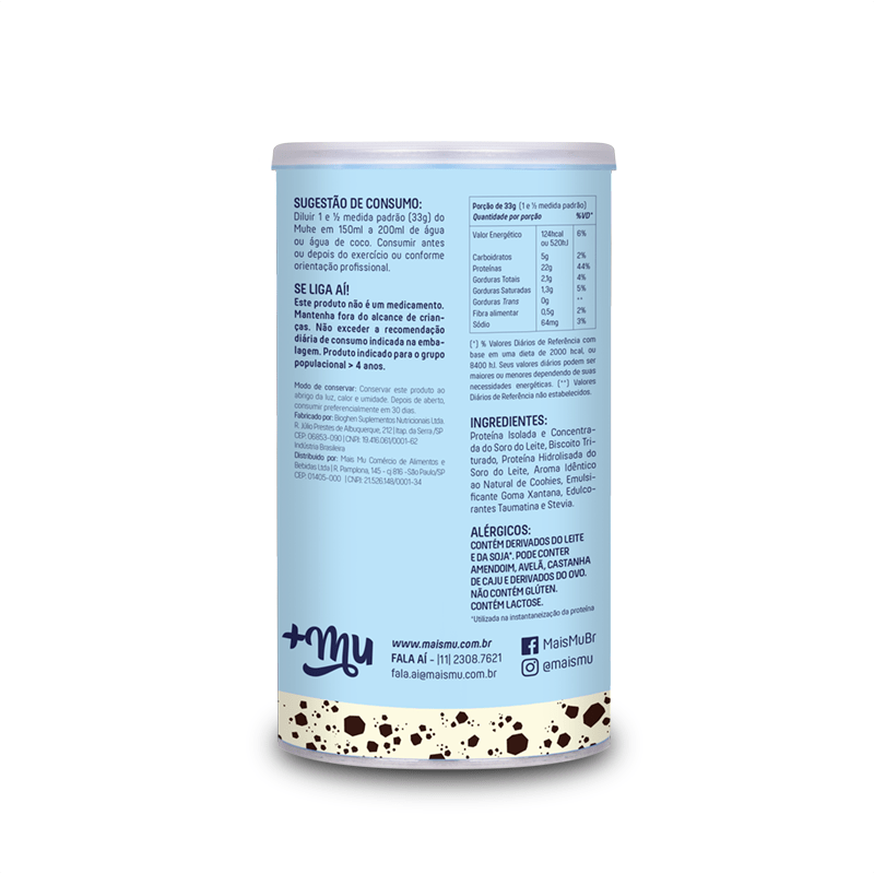 Whey Protein Isolado Muke Cookies e Cream Mais Mu 450g