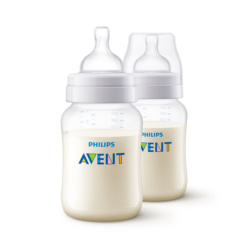 Kit 2 Mamadeiras Transparentes 260ml Philips Avent SCF813/27
