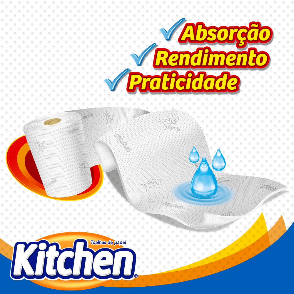 Kit Papel Toalha Folha Dupla Kitchen com 600 Folhas