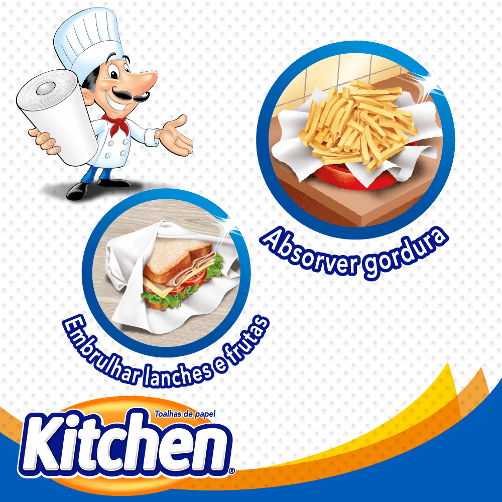 Kit Papel Toalha Folha Dupla Kitchen com 600 Folhas