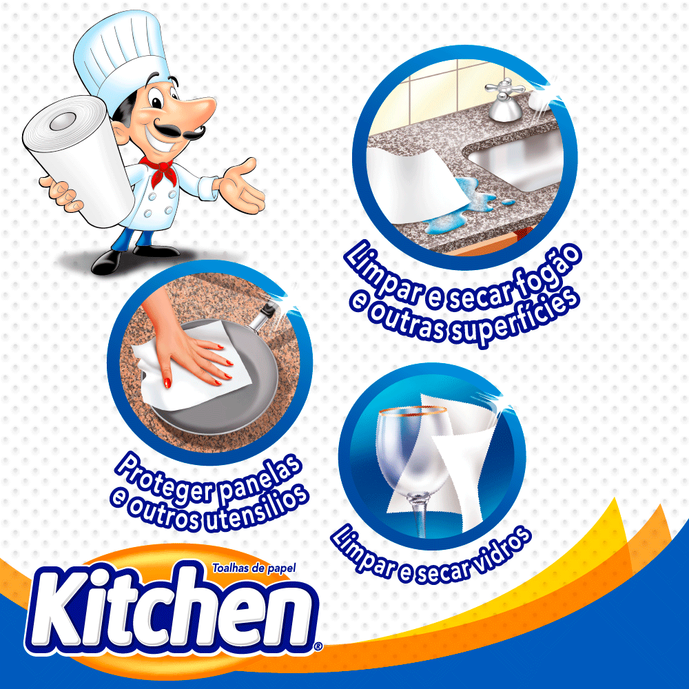 Kit Papel Toalha Folha Dupla Kitchen com 600 Folhas