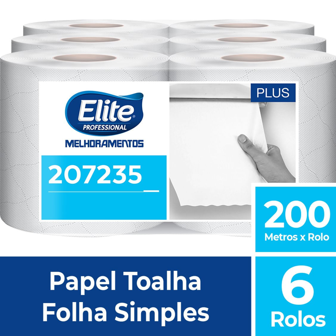 Toalha Em Rolo Plus Elite 6x200 metros