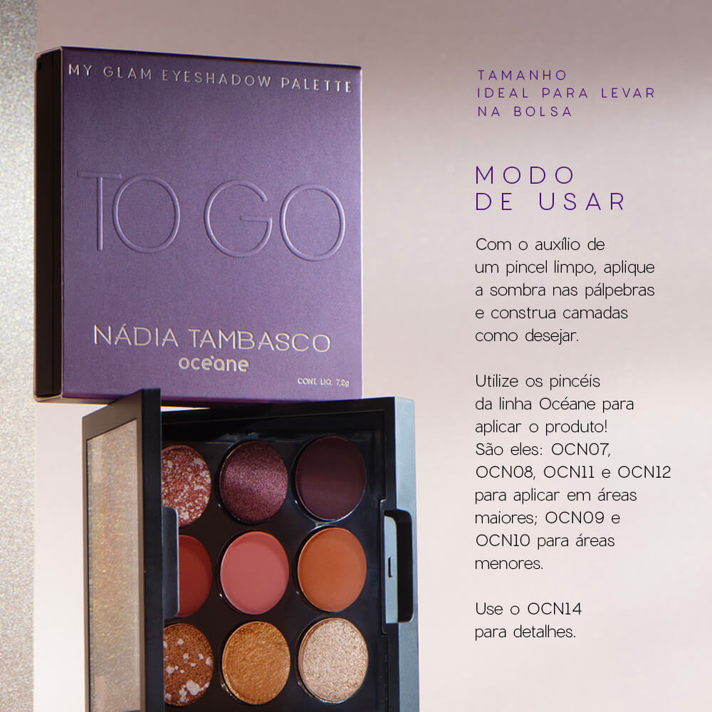 Paleta de Sombras Nádia Tambasco By Océane To Go My Glam 7,2g