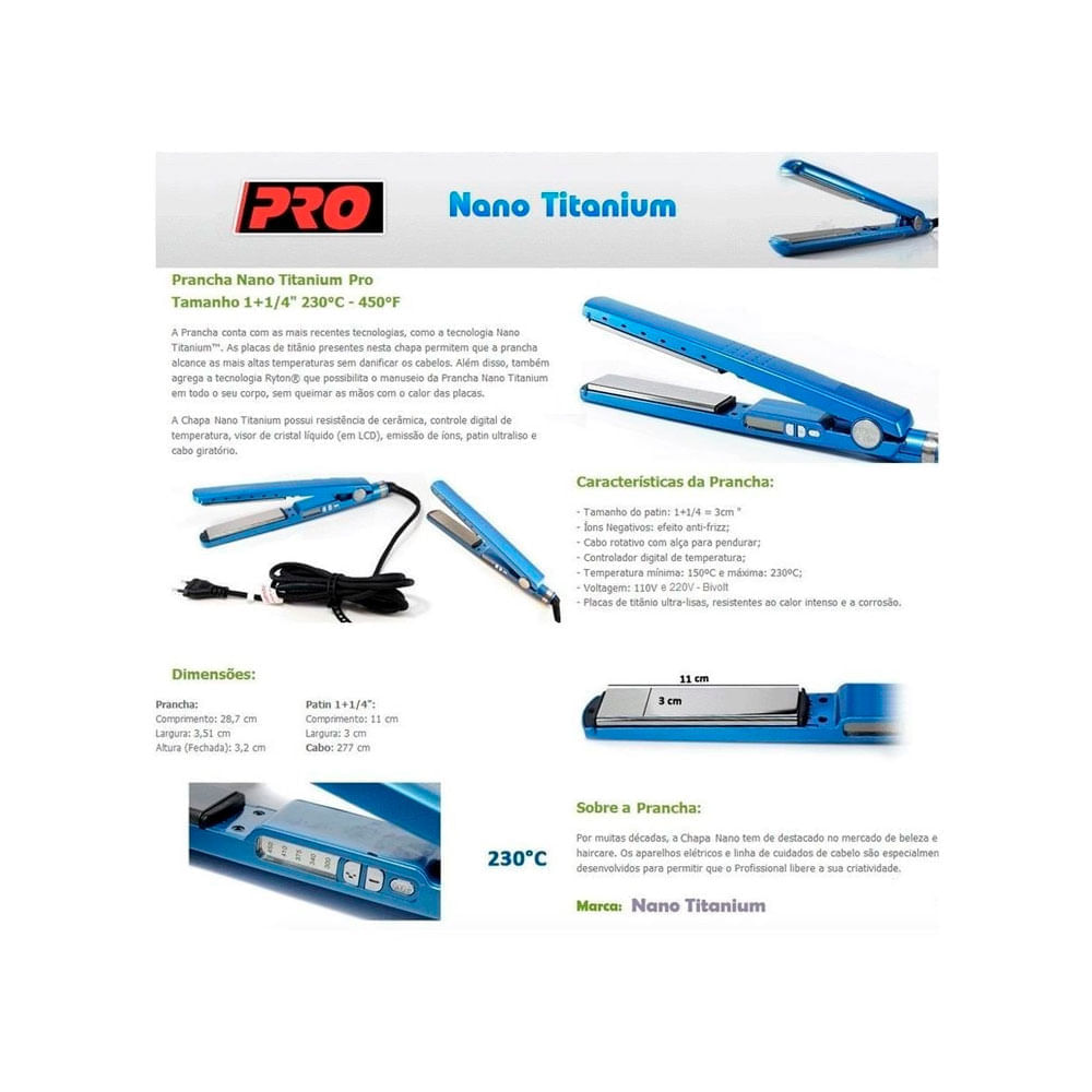 Prancha para Cabelo Babyliss Pro Nano Titanium 220V