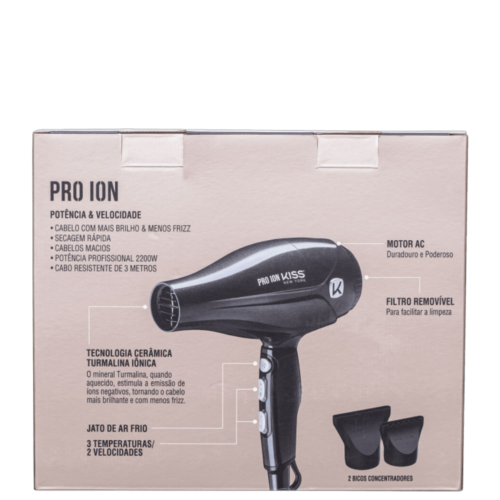 Secador de Cabelo Kiss New York Pro Ion 220V