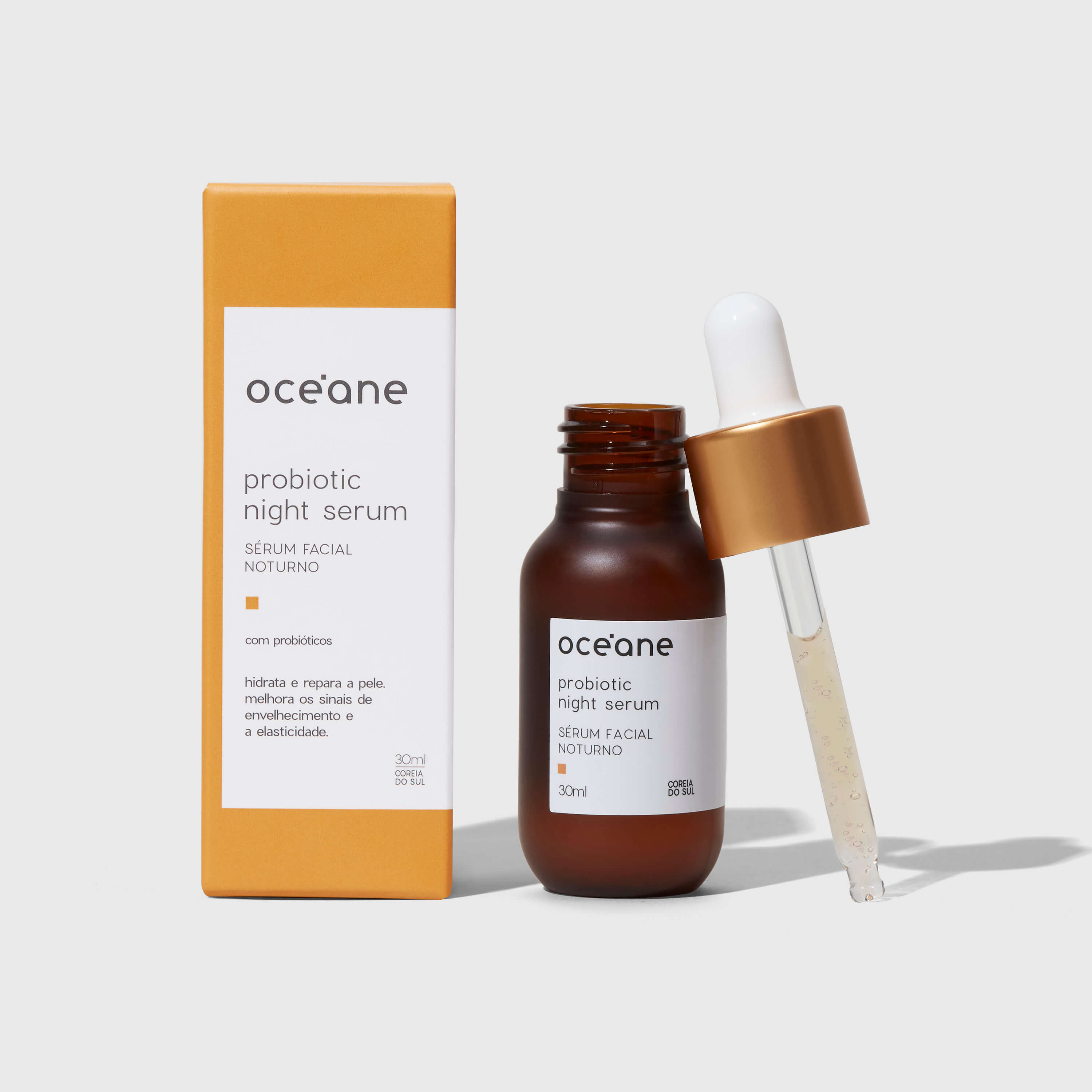 Kit Tratamento Noturno Sérum Facial de Probioticos + Creme Facial Noturno de Cica Océane