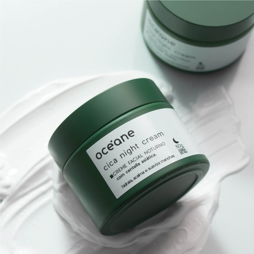 Kit Tratamento Noturno Sérum Facial de Probioticos + Creme Facial Noturno de Cica Océane