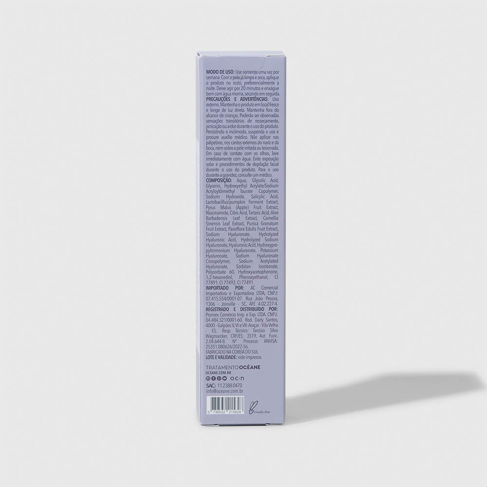 Creme Rejuvenescedor Lavável Aha + Bha Facial Treatment Océane 50ml