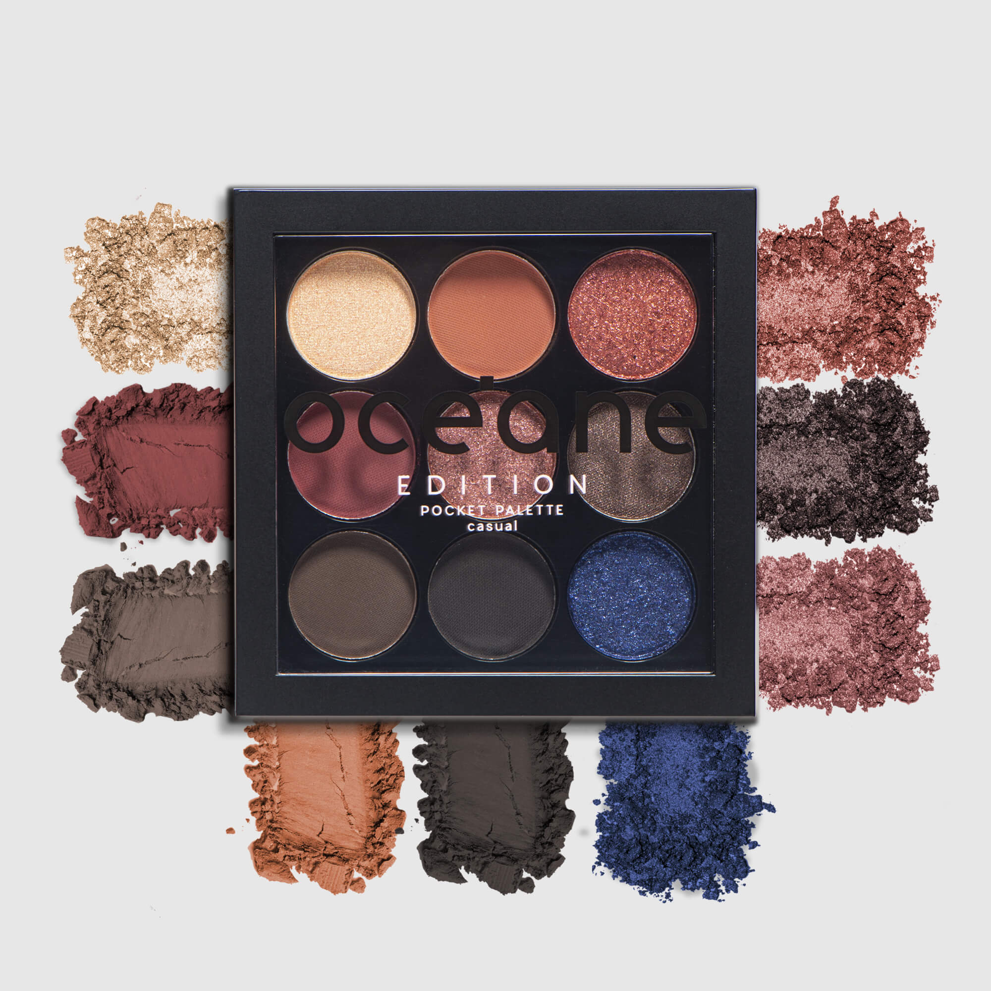 Kit Paleta de Sombras Pocket Casual + Hidratante Labial Rosa Lip Oil Blossom Océane Edition