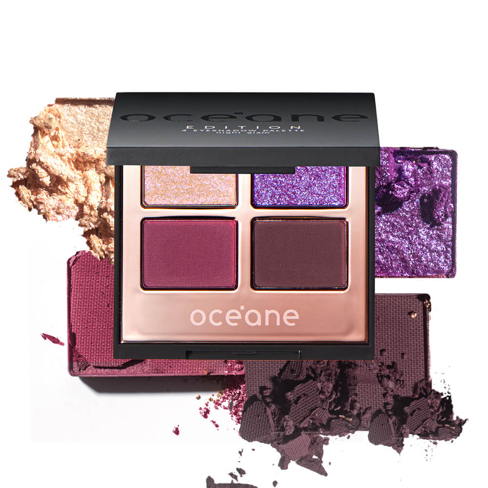 Kit Paleta de Sombras Night Glam Océane Edition + Pincel Para Sombra Ocn8 Océane