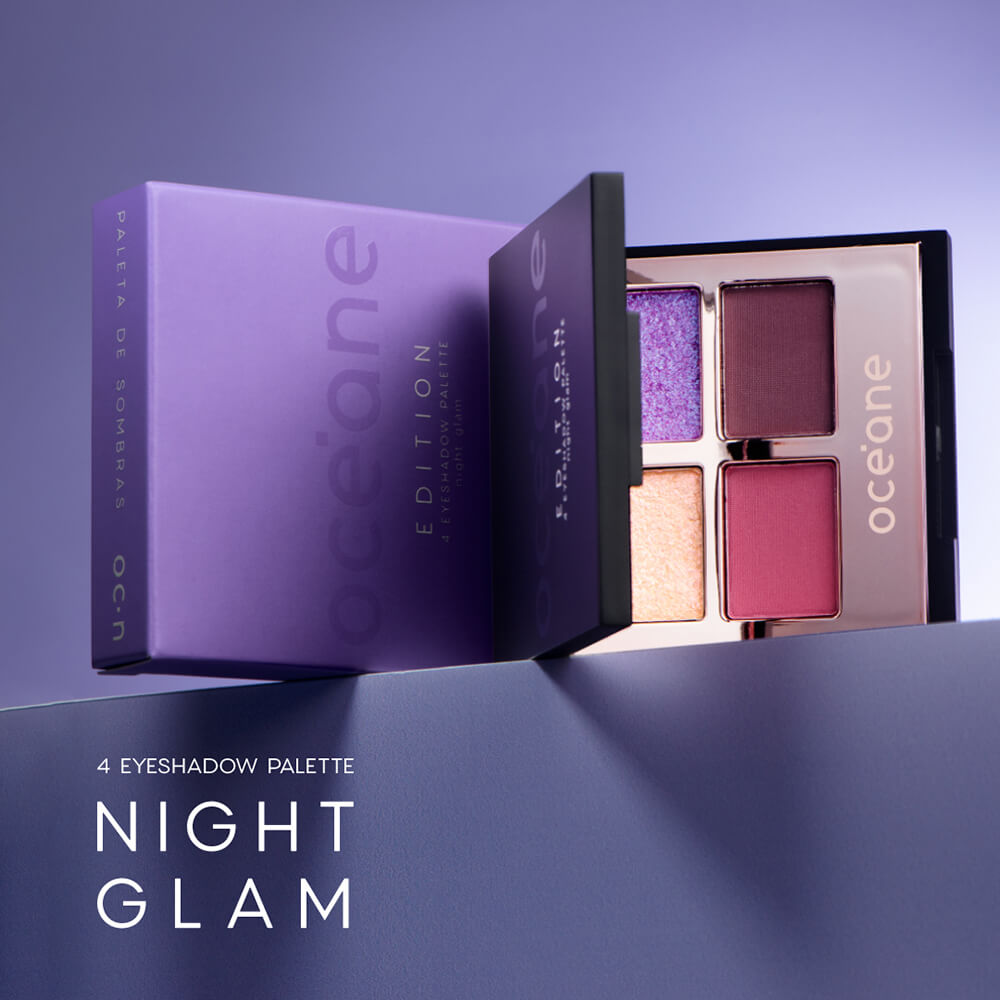 Kit Paleta de Sombras Night Glam Océane Edition + Pincel Para Sombra Ocn8 Océane