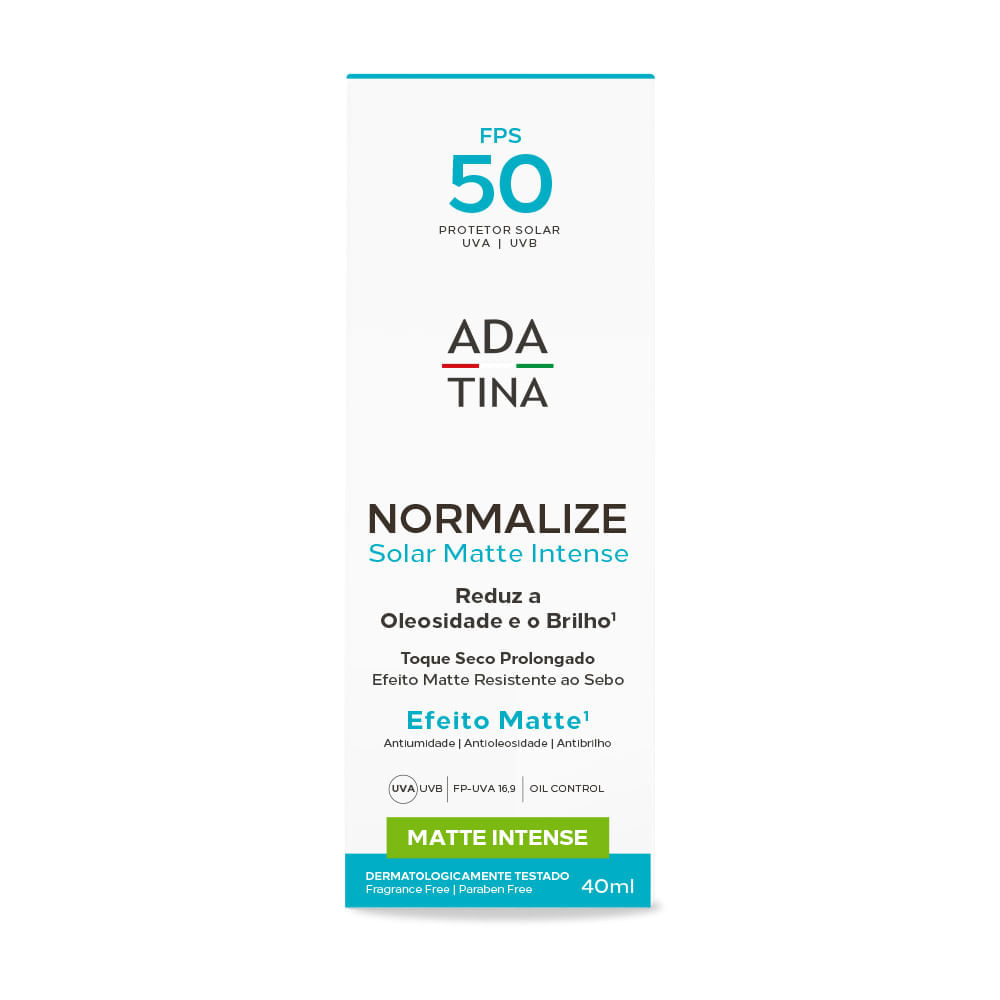 Protetor Solar para Peles Oleosas Normalize Matte Intense FPS 50 Ada Tina 40ml