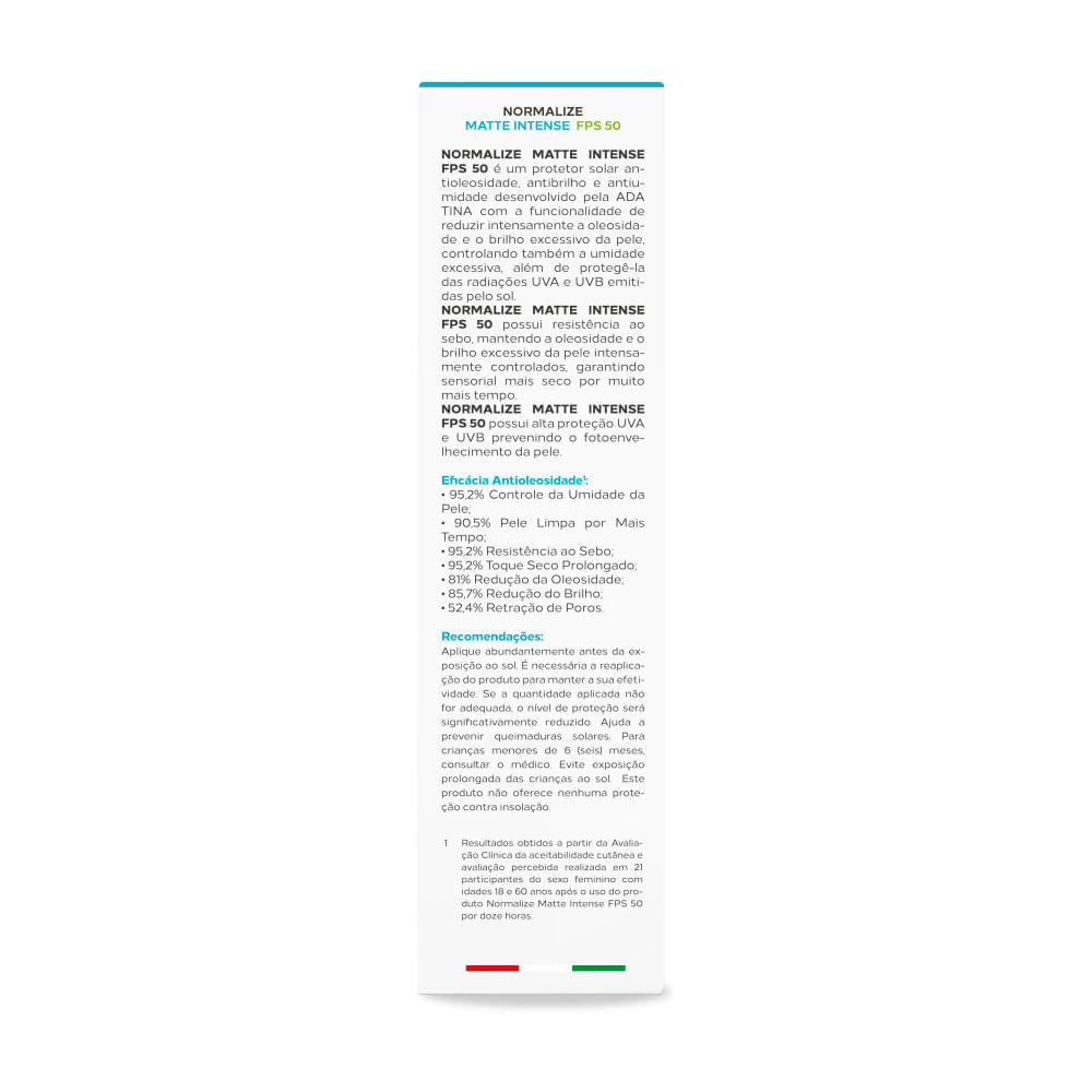 Protetor Solar para Peles Oleosas Normalize Matte Intense FPS 50 Ada Tina 40ml