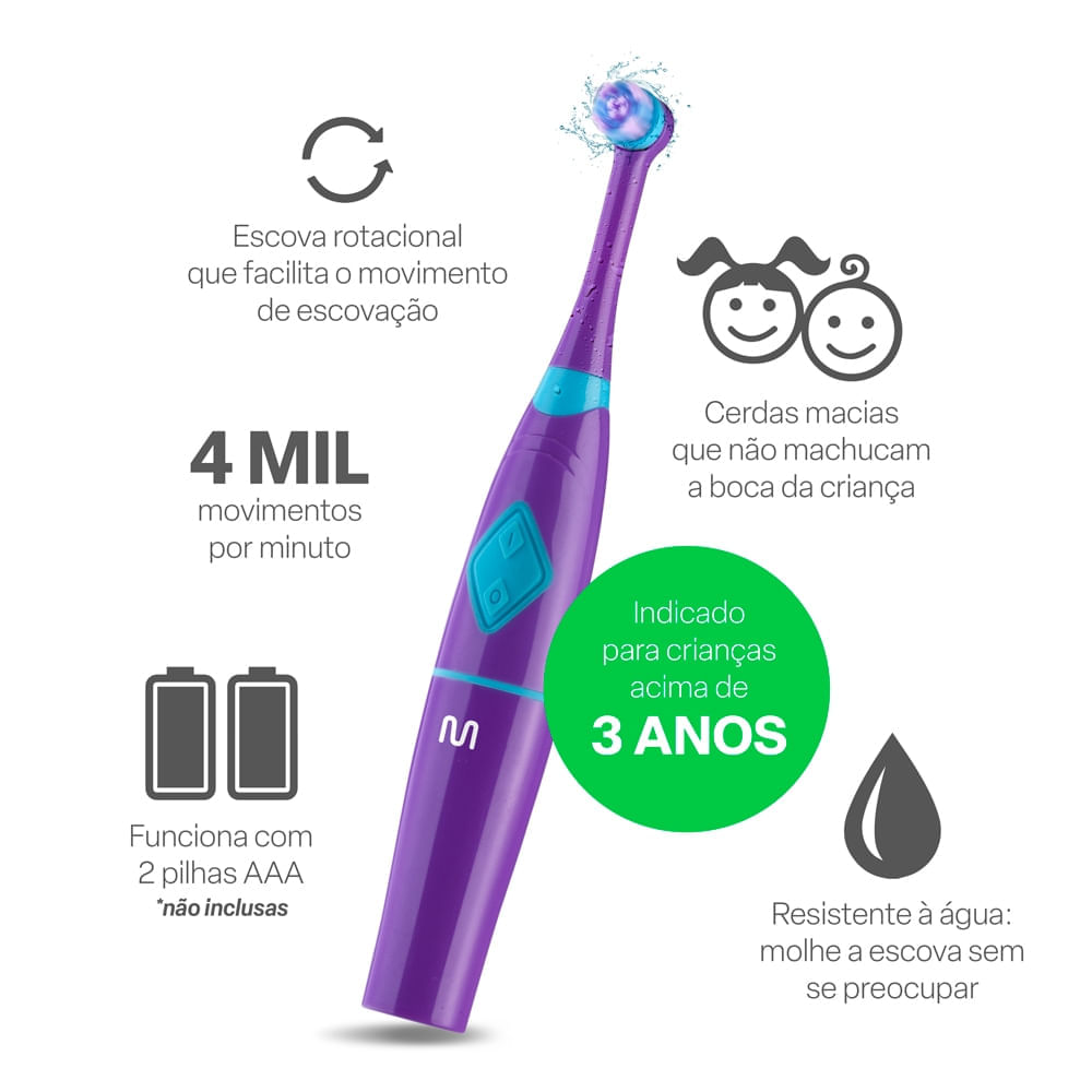 Escova Elétrica Rotacional Infantil Funny Brush Niko Multi Saúde HC054