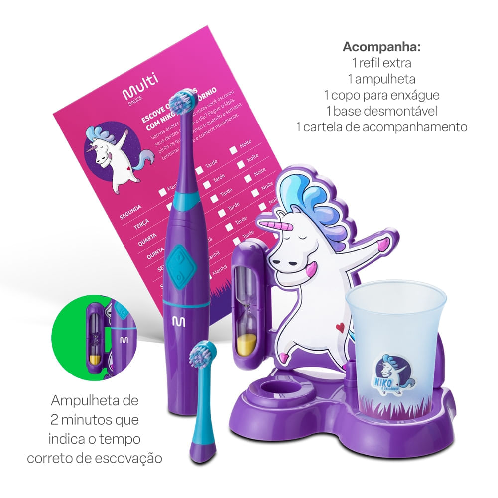 Escova Elétrica Rotacional Infantil Funny Brush Niko Multi Saúde HC054