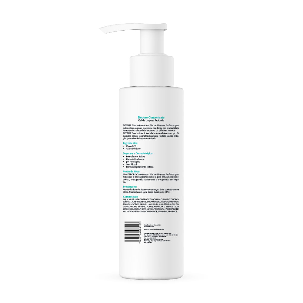 Gel de Limpeza Profunda Peles Oleosas e Acneicas Depore Concentrate 250ml