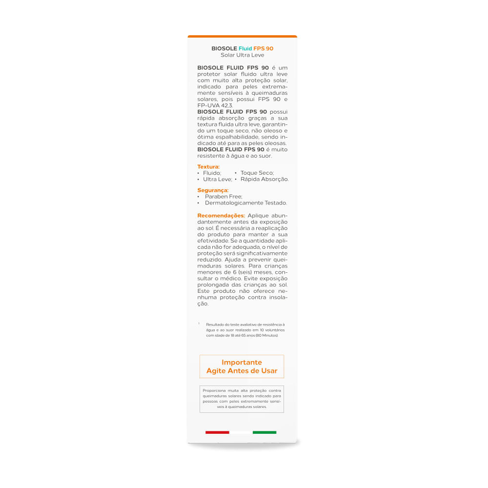 Protetor Solar Fluido Anti-Melasma Biosole Fluid FPS 90 40ml