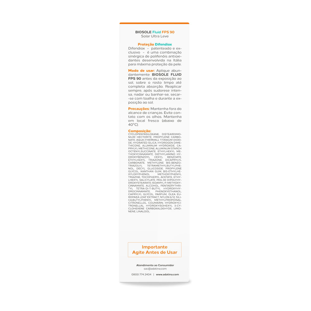 Protetor Solar Fluido Anti-Melasma Biosole Fluid FPS 90 40ml