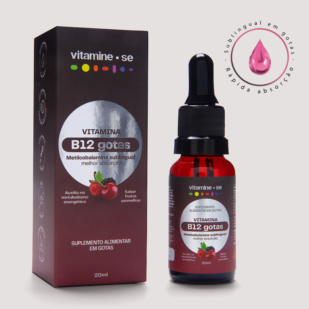 Suplemento Vitamina B12 em Gotas Metilcobalamina Vitamine-se