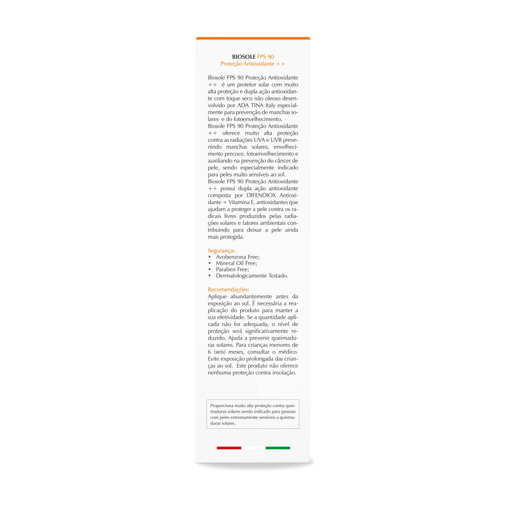 Protetor Solar Biosole FPS 90 Proteção Anti-Melasma  40ML